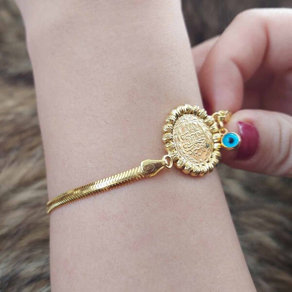 22 Ayar Yatırımlık Reşat Çeyrek Altınlı 14 Ayar Kordonlu Bileklik