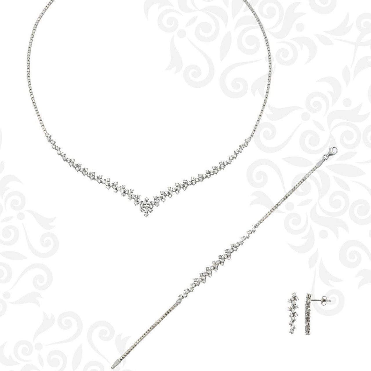 Taşlı Gerdanlık Set 19.00 Gram 14 Ayar Altın