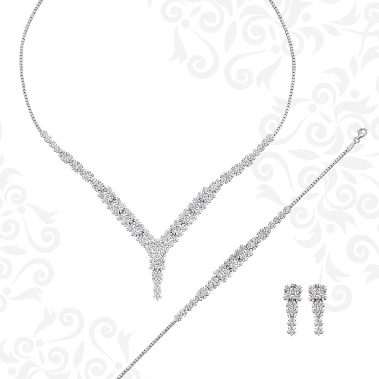 Taşlı Gerdanlık Set 25.00 Gram 14 Ayar Altın