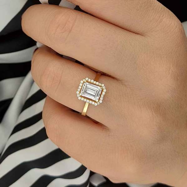 Baget Taşlı Altın Yüzük 14 Ayar 2.30 Gram ABYYZK0142
