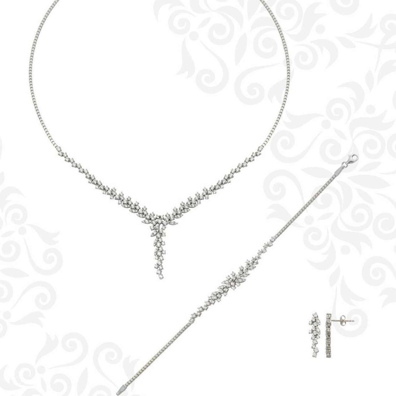 Taşlı Altın Gerdanlık Seti 14 Ayar 22.00 Gram ABYSET0038